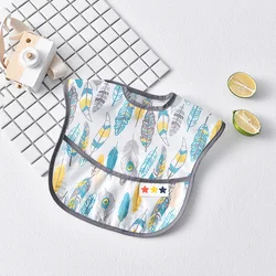 Baberos impermeables para bebé con bolsillo para eructos