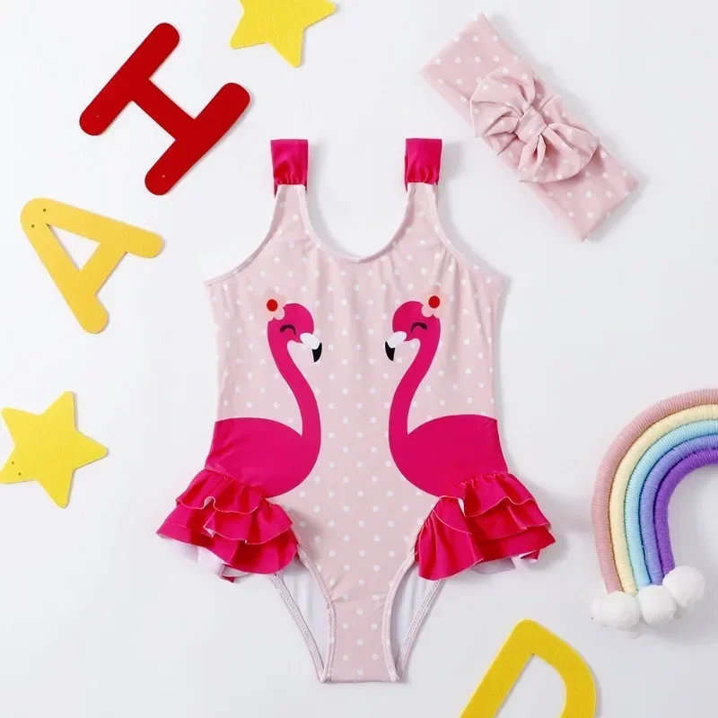 Traje de baño una pieza niña estampado sirena con volantes para playa - imagen 4