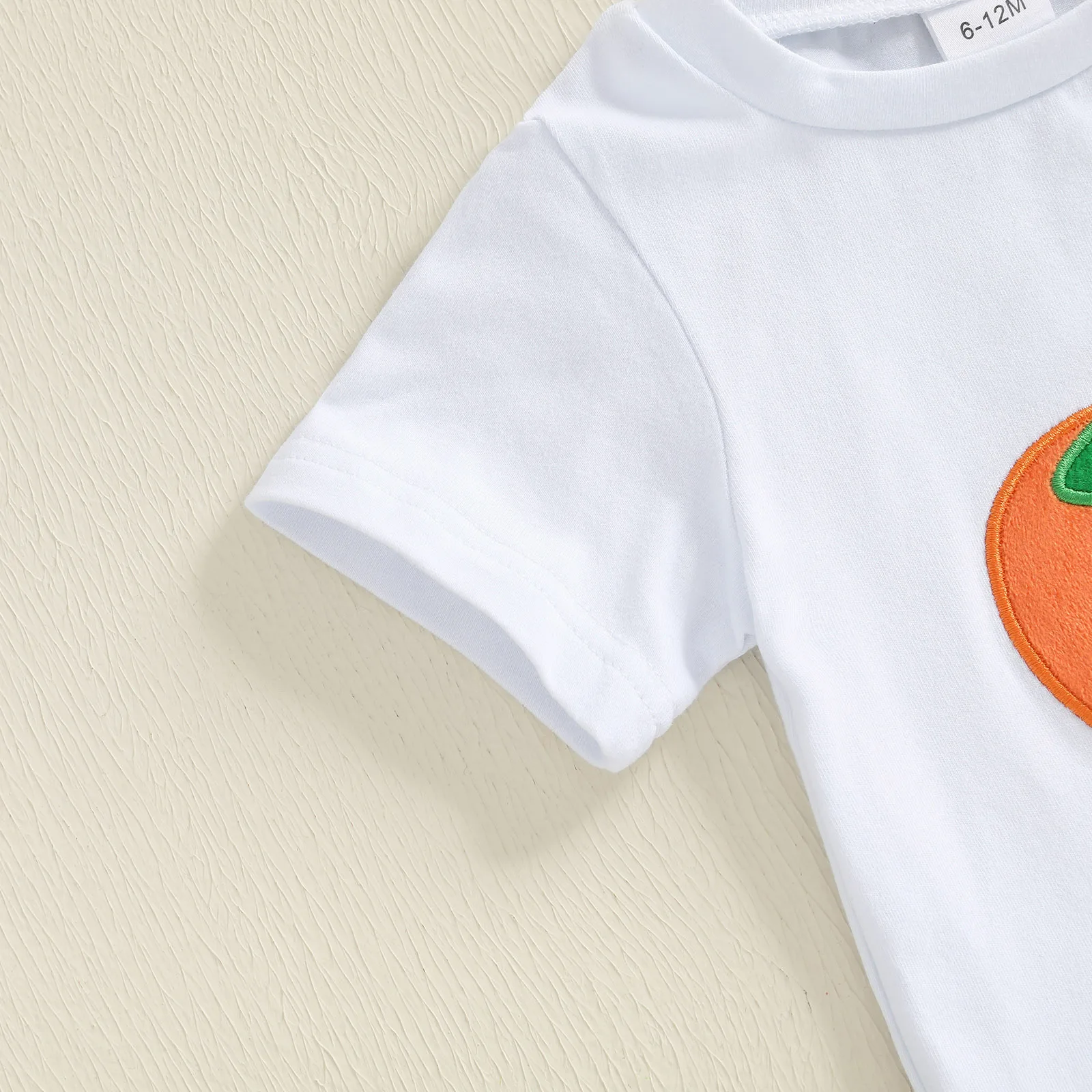 Tregren Conjunto bebé camiseta bordado calabaza y pantalón cuadros