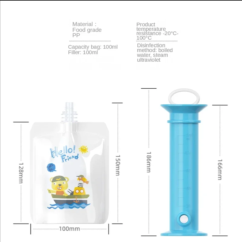 Bolsa de alimentación para recién nacidos con dispensador de puré