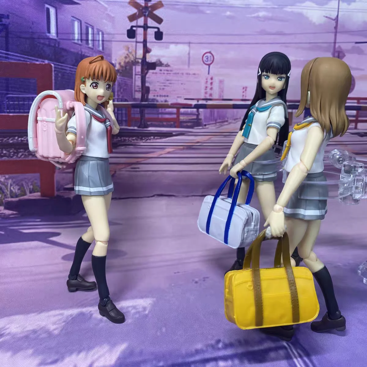 Mochilas escolares kawaii tipo randoseru para casa de muñecas - imagen 2