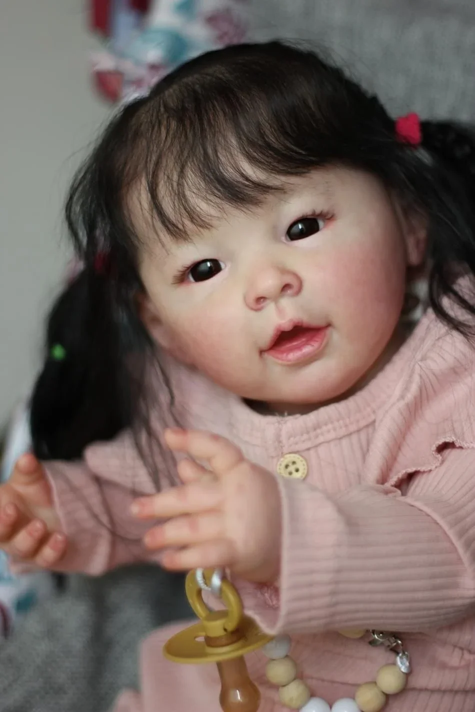Muñeca Reborn realista para bebé – Piel 3D tacto suave pelo raíz