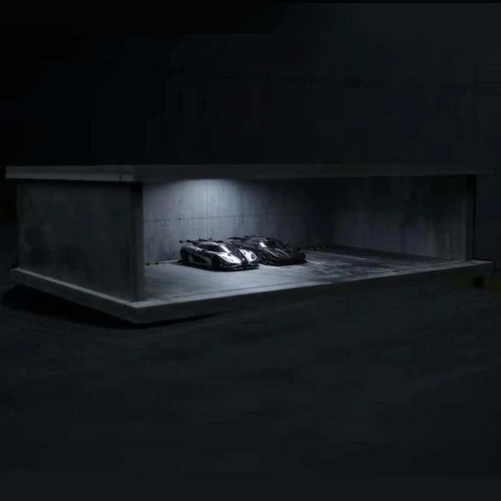 Parking de juguete con escenario y fondo protector para coches
