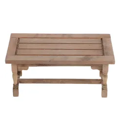 Mesa de comedor de madera para casa de muñecas, bordes lisos