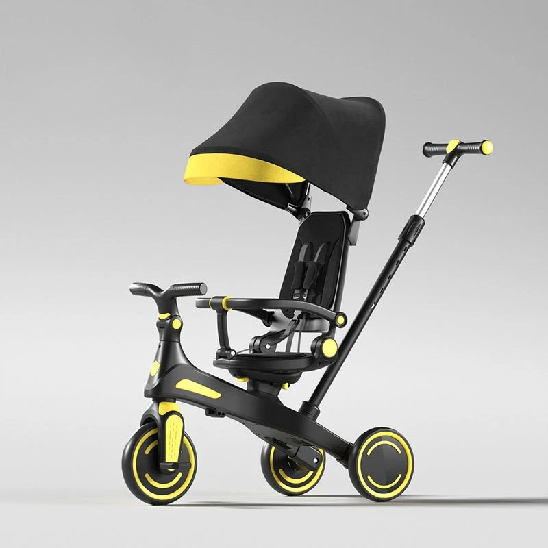 Cochecito triciclo reversible plegable con ruedas silenciosas EVA - imagen 4