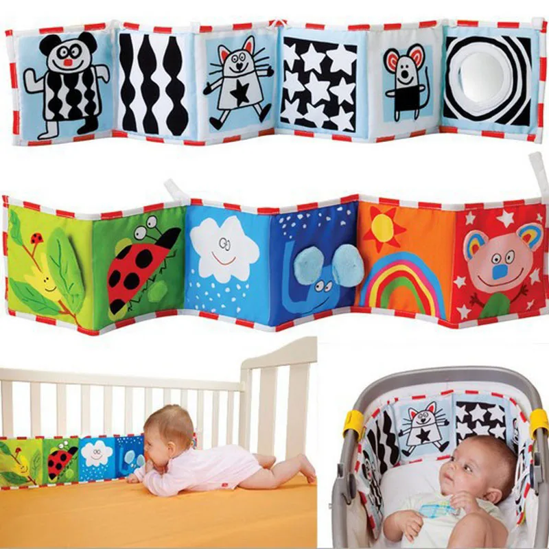 Set de juguetes sensorialesmulticolores con elementos de tela para bebés