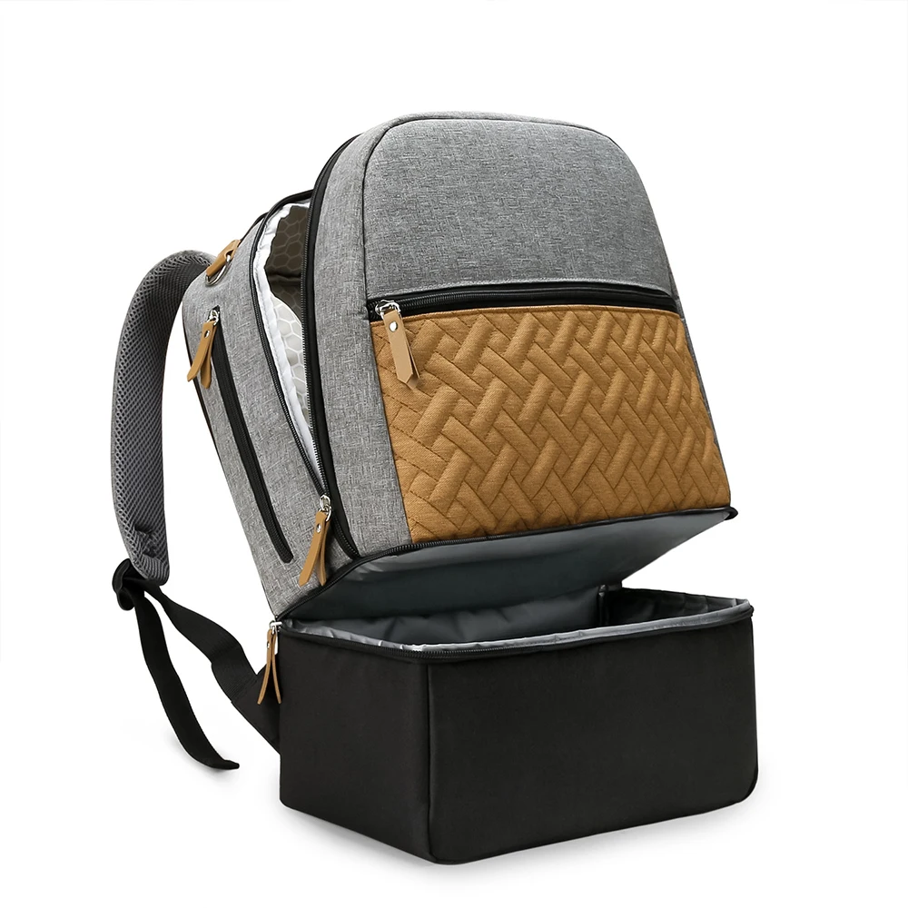 Bolsa maternal gris claro de acceso rápido para viajar con bebé - imagen 2