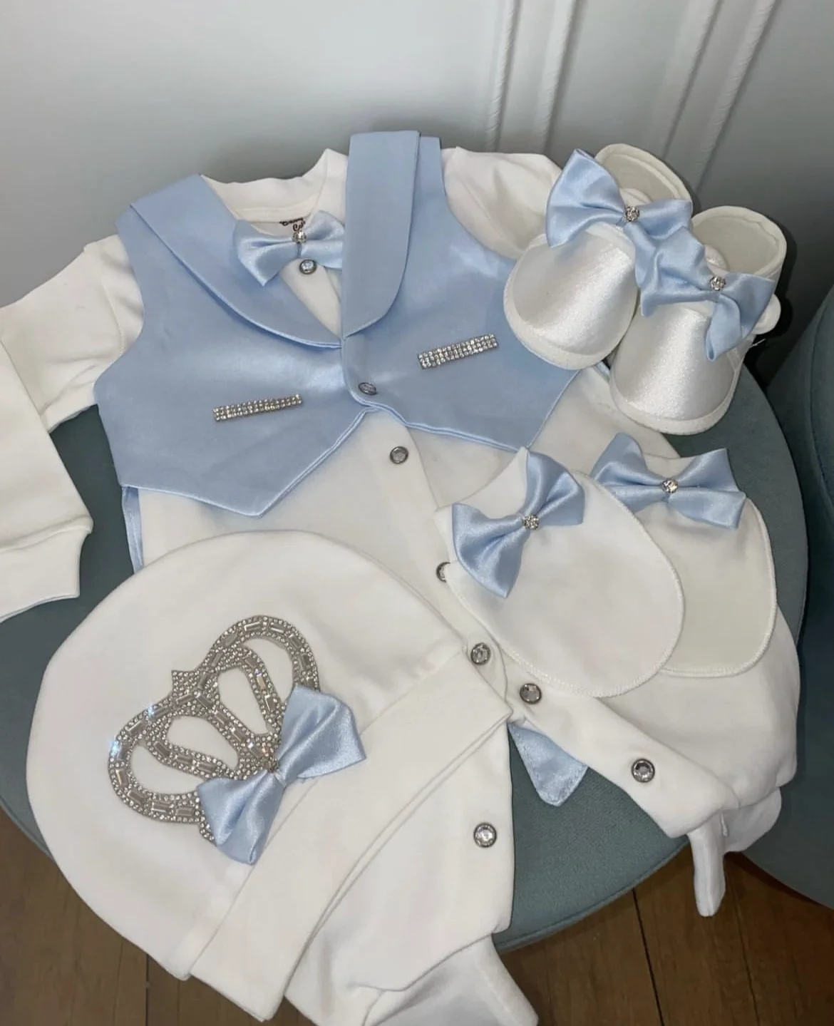 Traje de esmoquin rojo para niño con manta de bebé caballero - imagen 2