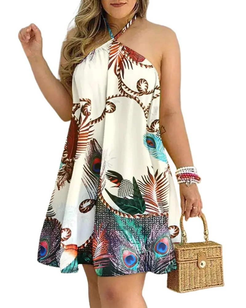 Da Donna vestido de verano estampado con hombros descubiertos - imagen 3