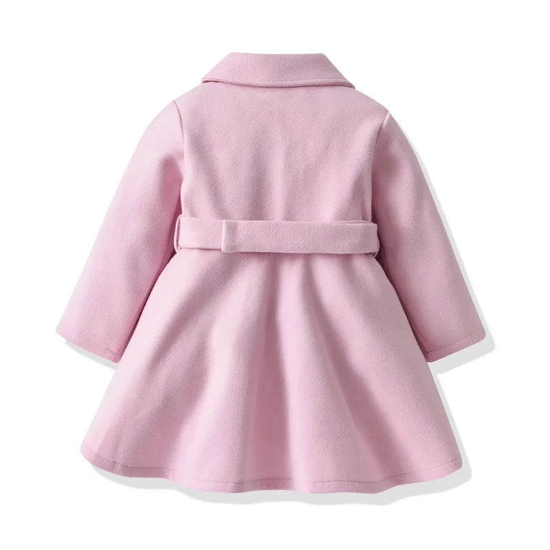 Abrigo de lana tweed para niña otoño-invierno cálido - imagen 2
