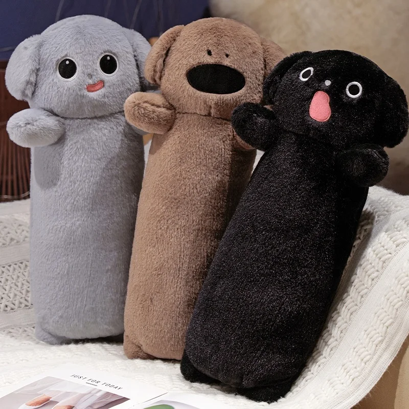 Almohada peluche de perro largo suave para siestas infantiles
