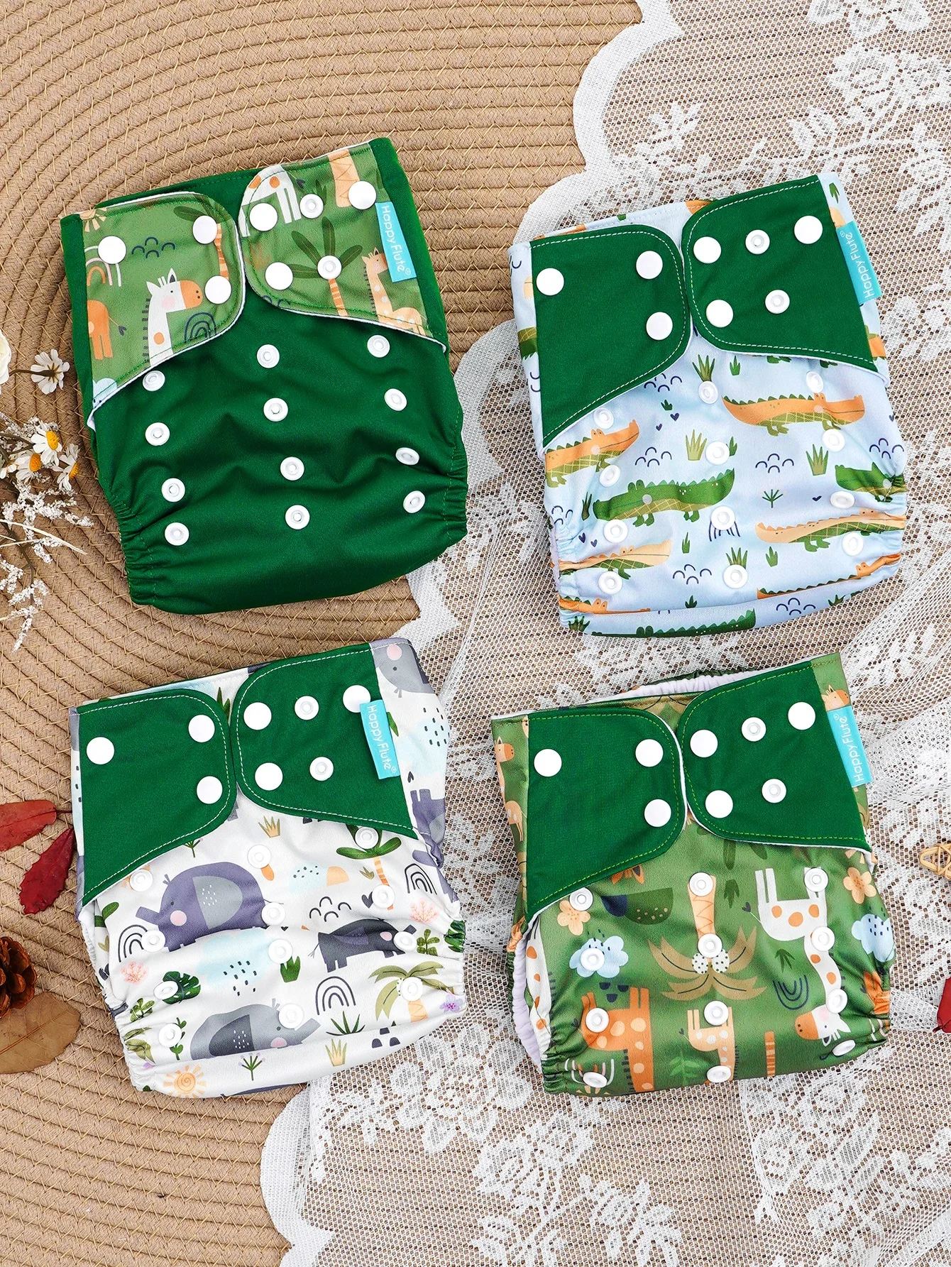Pañales de tela ecológicos reutilizables en set