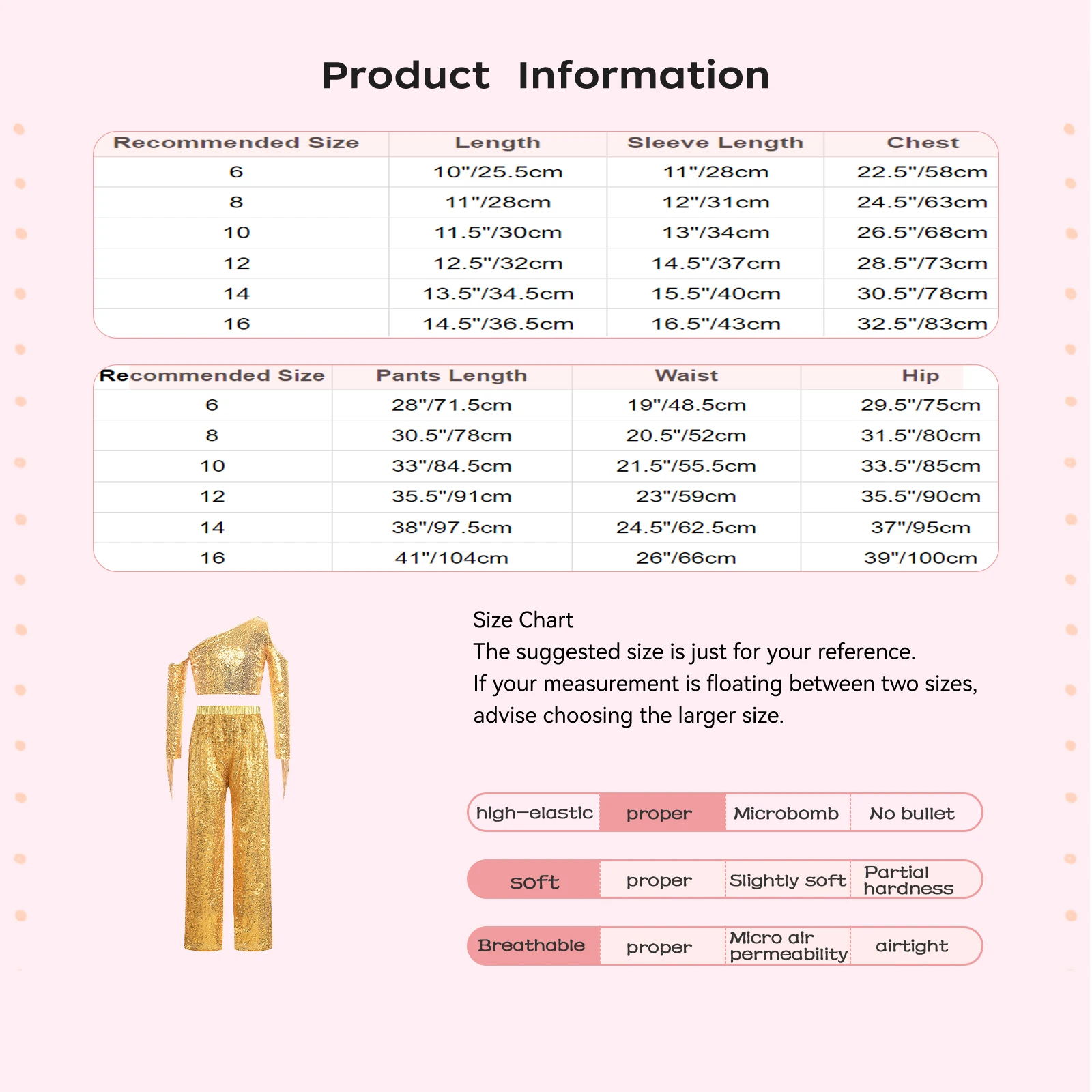 Traje de baile con lentejuelas y borlas de un hombro para niñas - imagen 5