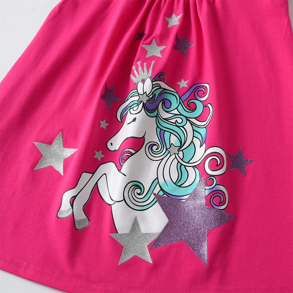 DXTON vestido de verano niña con manga volante unicornio - imagen 3