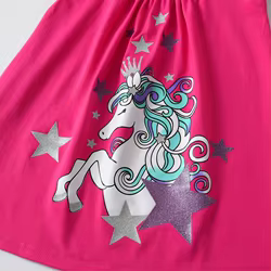 DXTON vestido de verano niña con manga volante unicornio