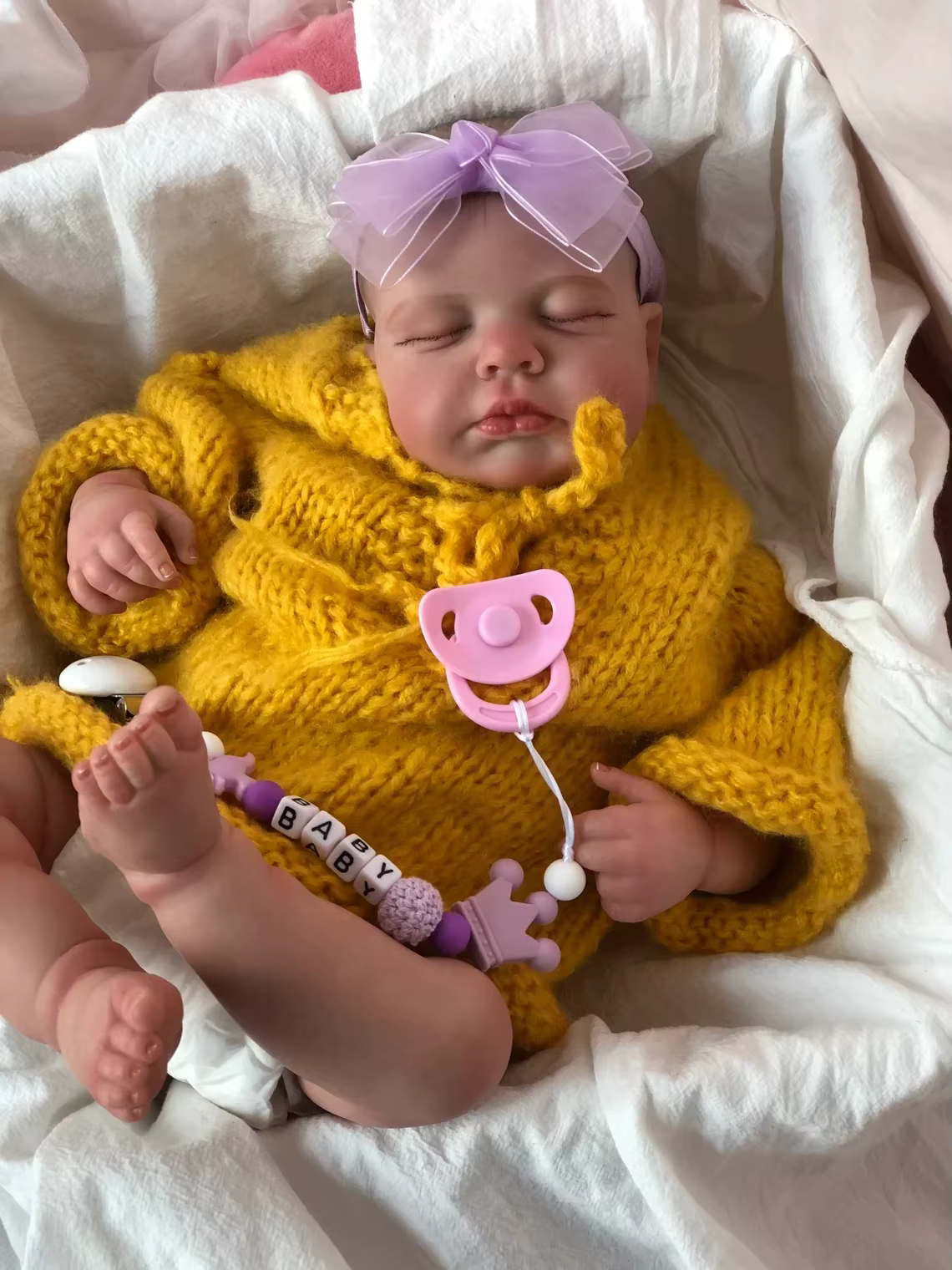 Muñeca reborn realista de 19 pulgadas, piel 3D y bebé durmiendo