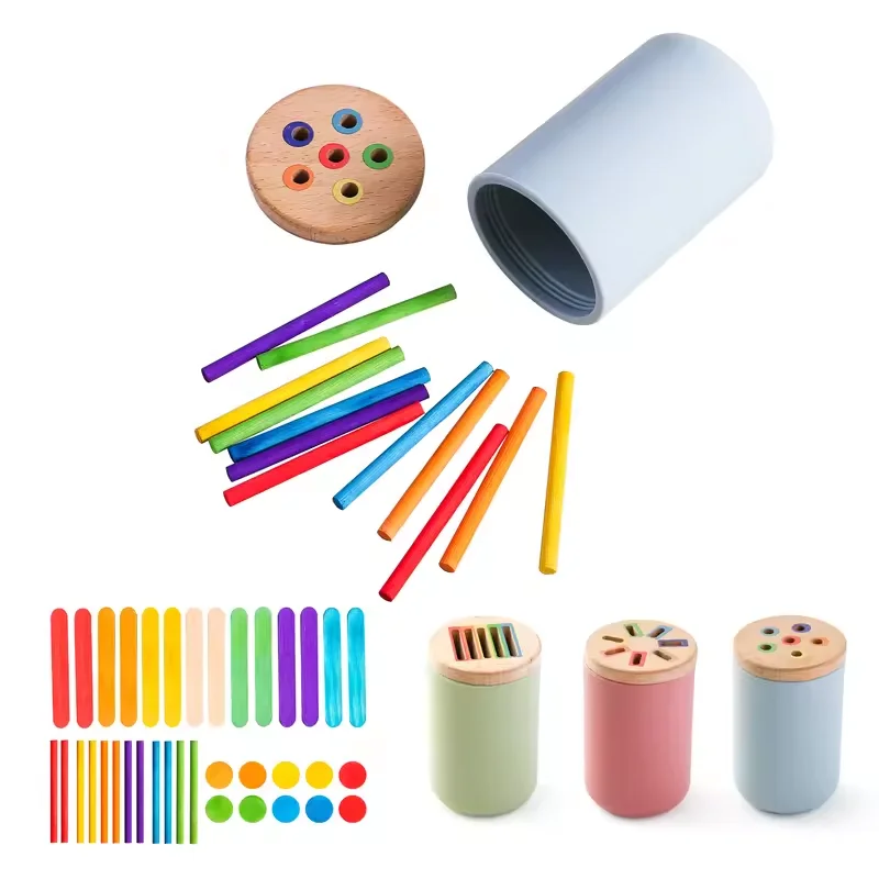 Juguete Montessori de madera para clasificar colores y motricidad