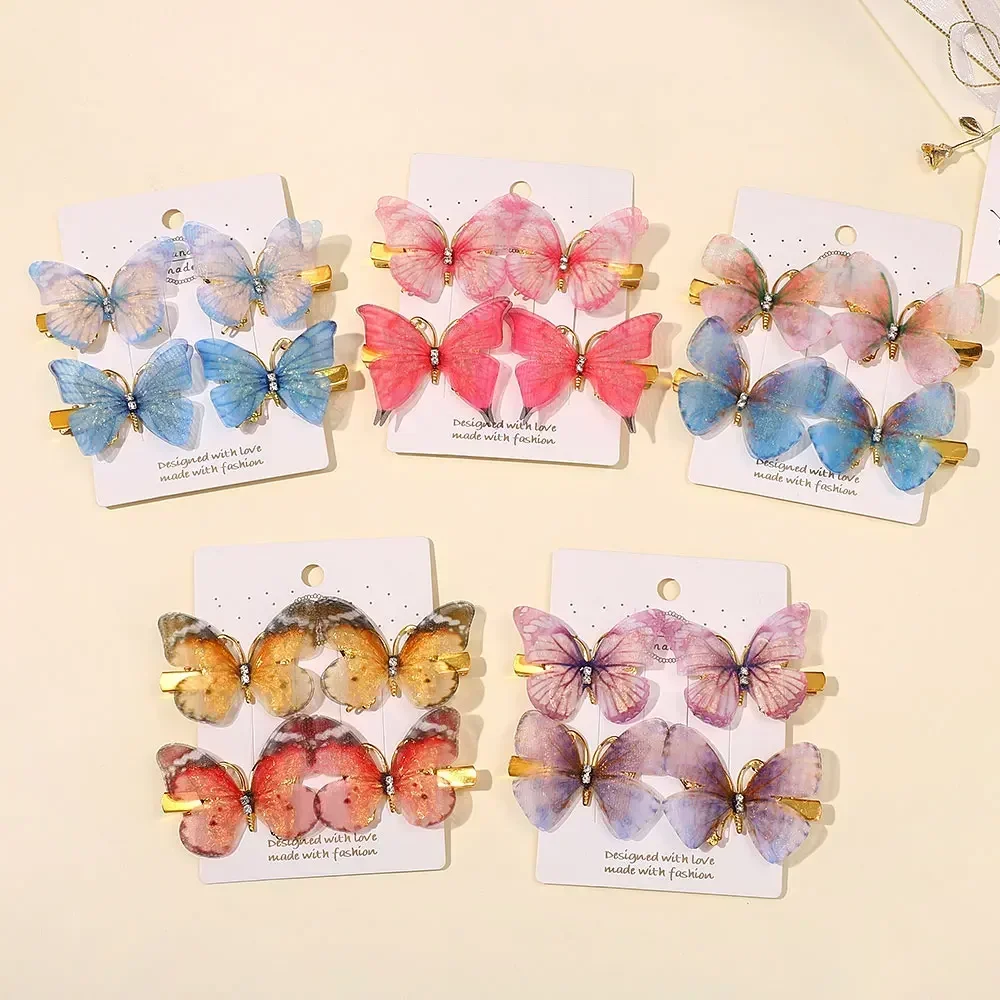 Set de accesorios para el pelo con mariposa 3D para niñas