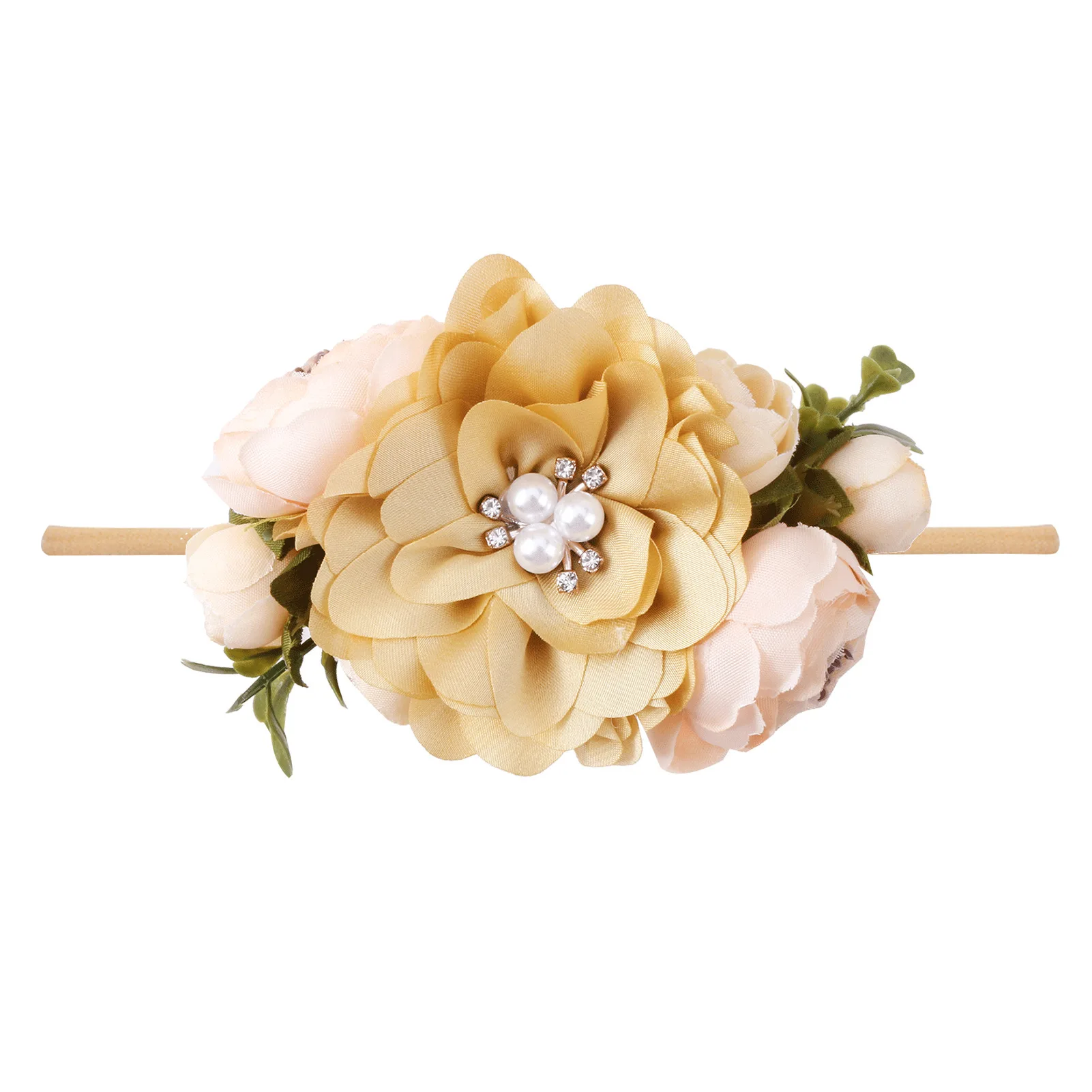 Diadema de flores para bebé con flor grande, estilo princesa - imagen 2