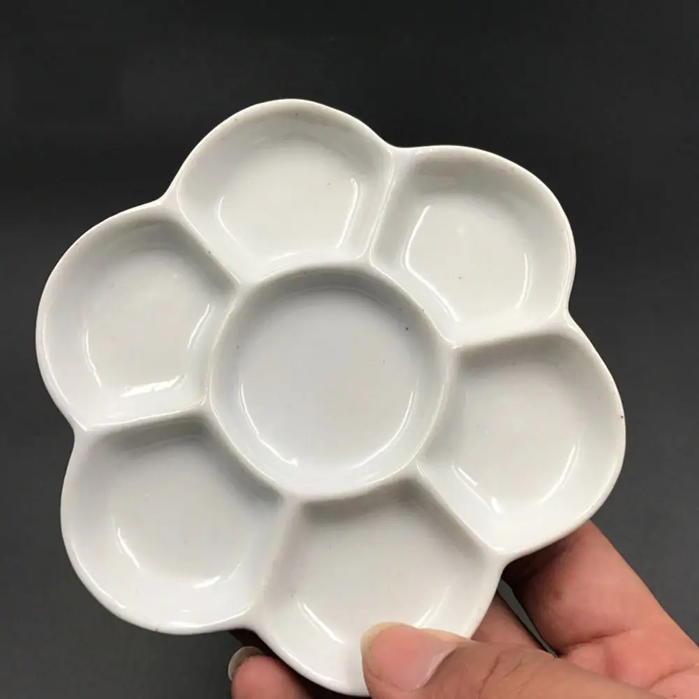 Paleta de pintura cerámica blanca portátil con compartimentos - imagen 2
