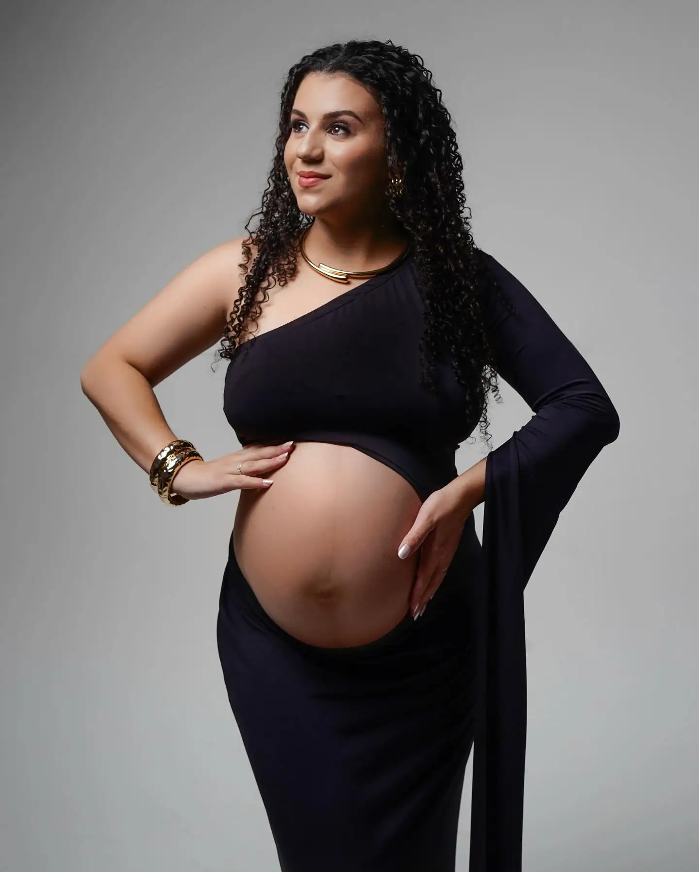 Vestido premamá encaje para sesión de fotos – cintura ajustable - imagen 3
