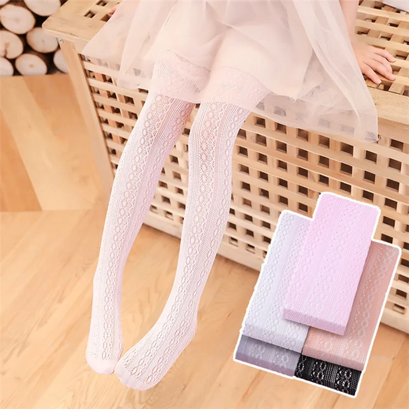 Medias de verano finas en malla para niñas y bebés, color liso - imagen 3