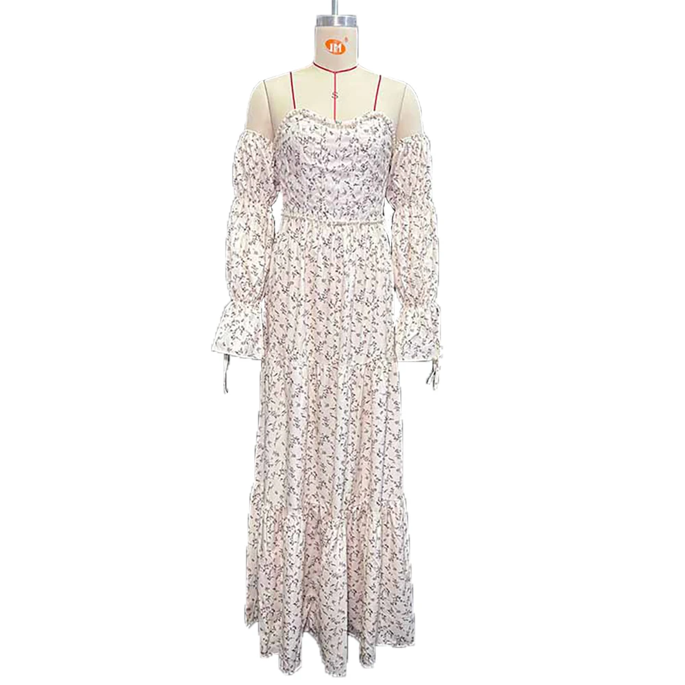 Vestido de maternidad floral bohemio con caída elegante