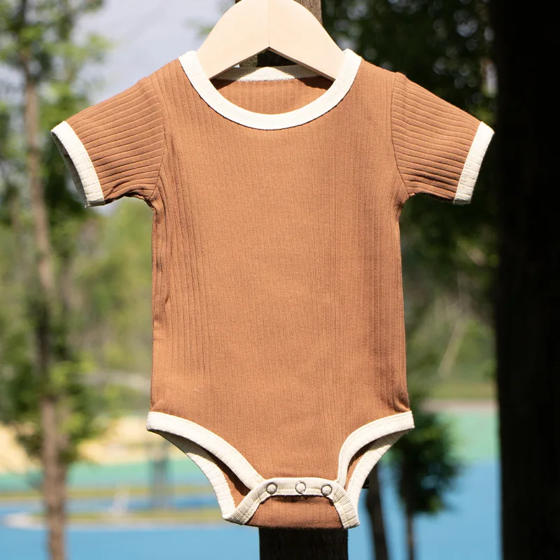 Pelele bebé de verano a rayas manga corta Somenie unisex