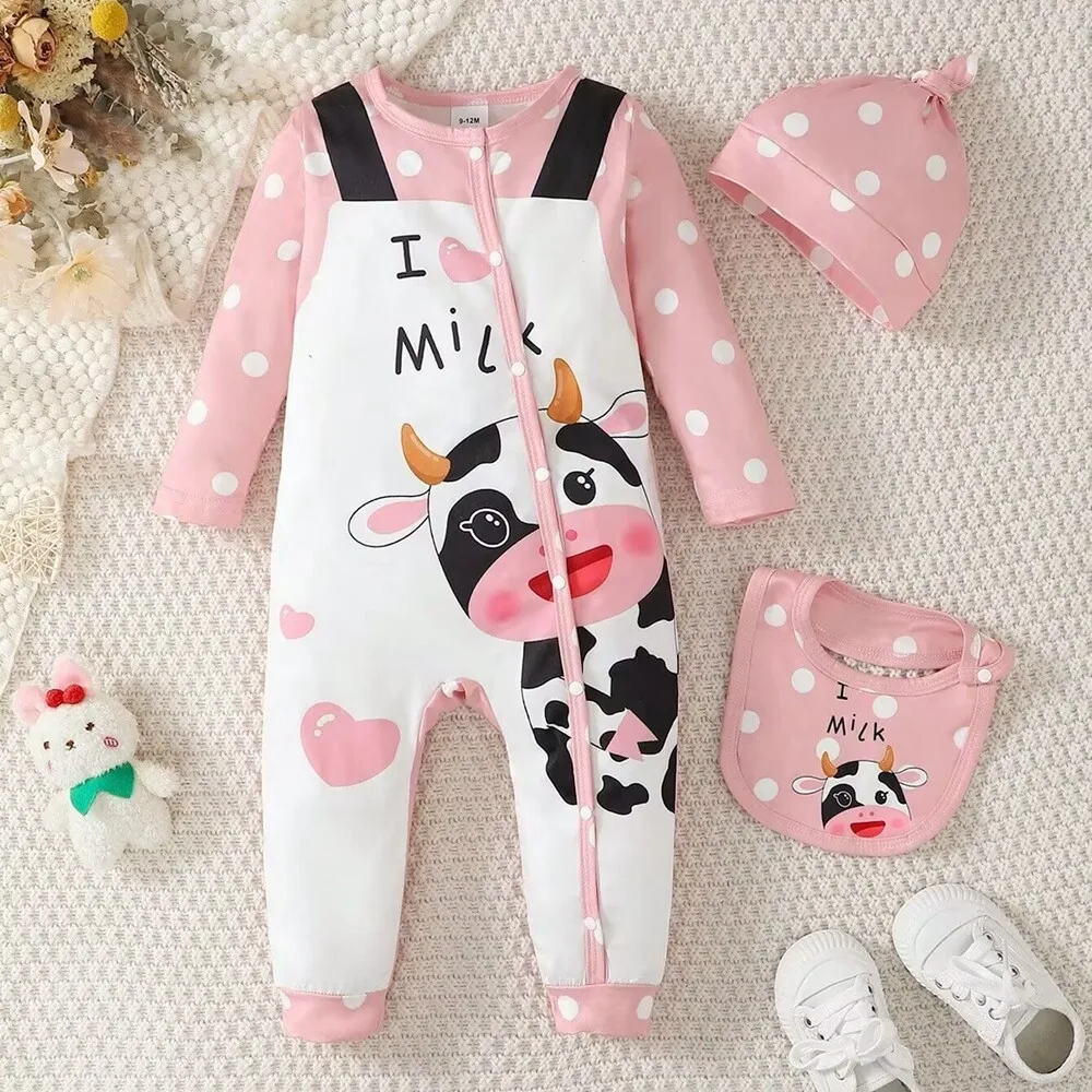 Conjunto pelele niña recién nacida con estampado de dibujos - imagen 3
