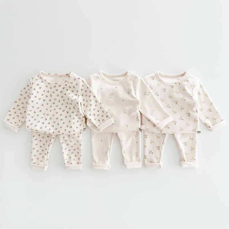 Milangel Conjunto Pijama Bebé Conejito Flores - Ropa Suave Primavera - imagen 2