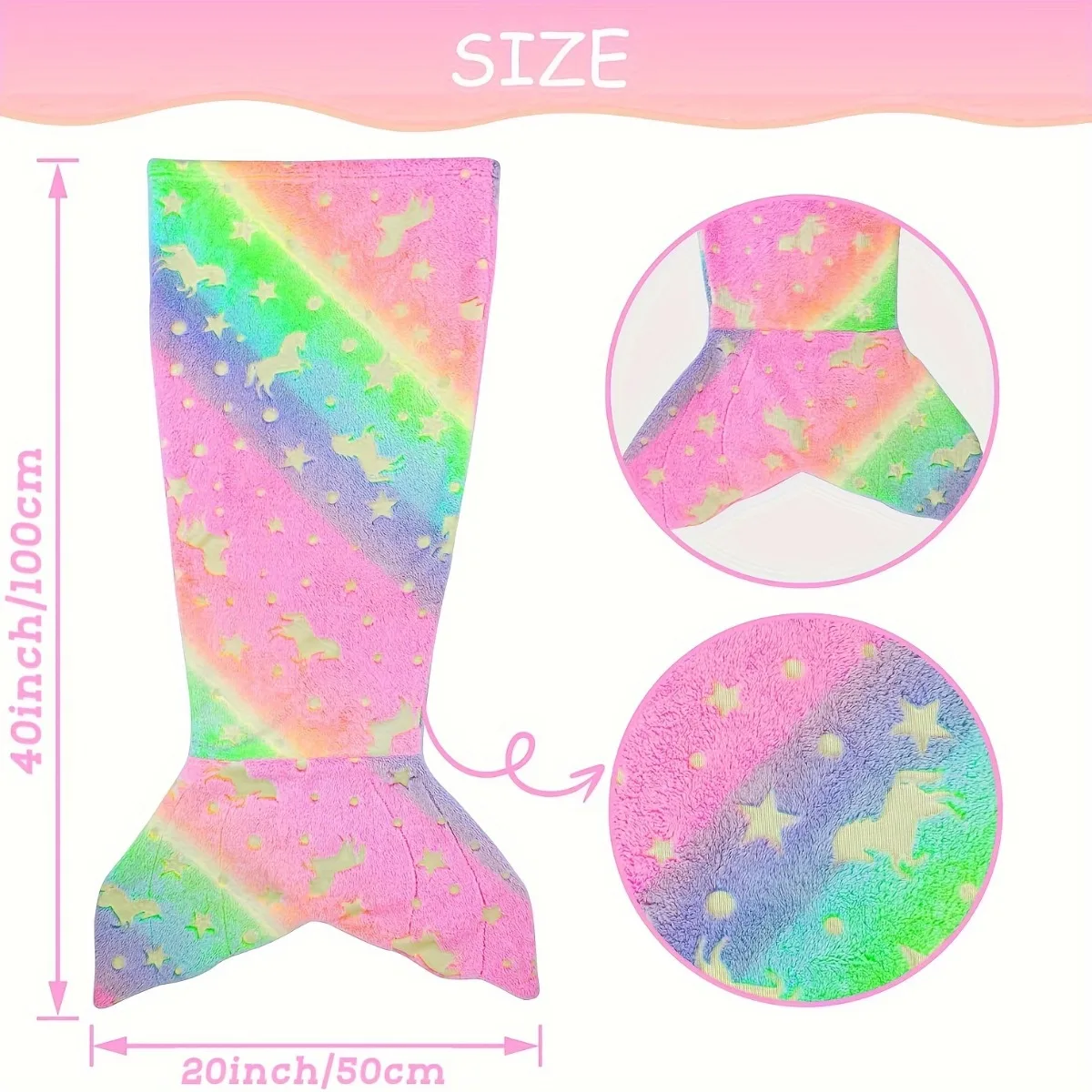 Manta de unicornio arcoíris – Suave y brillante para niñas - imagen 5