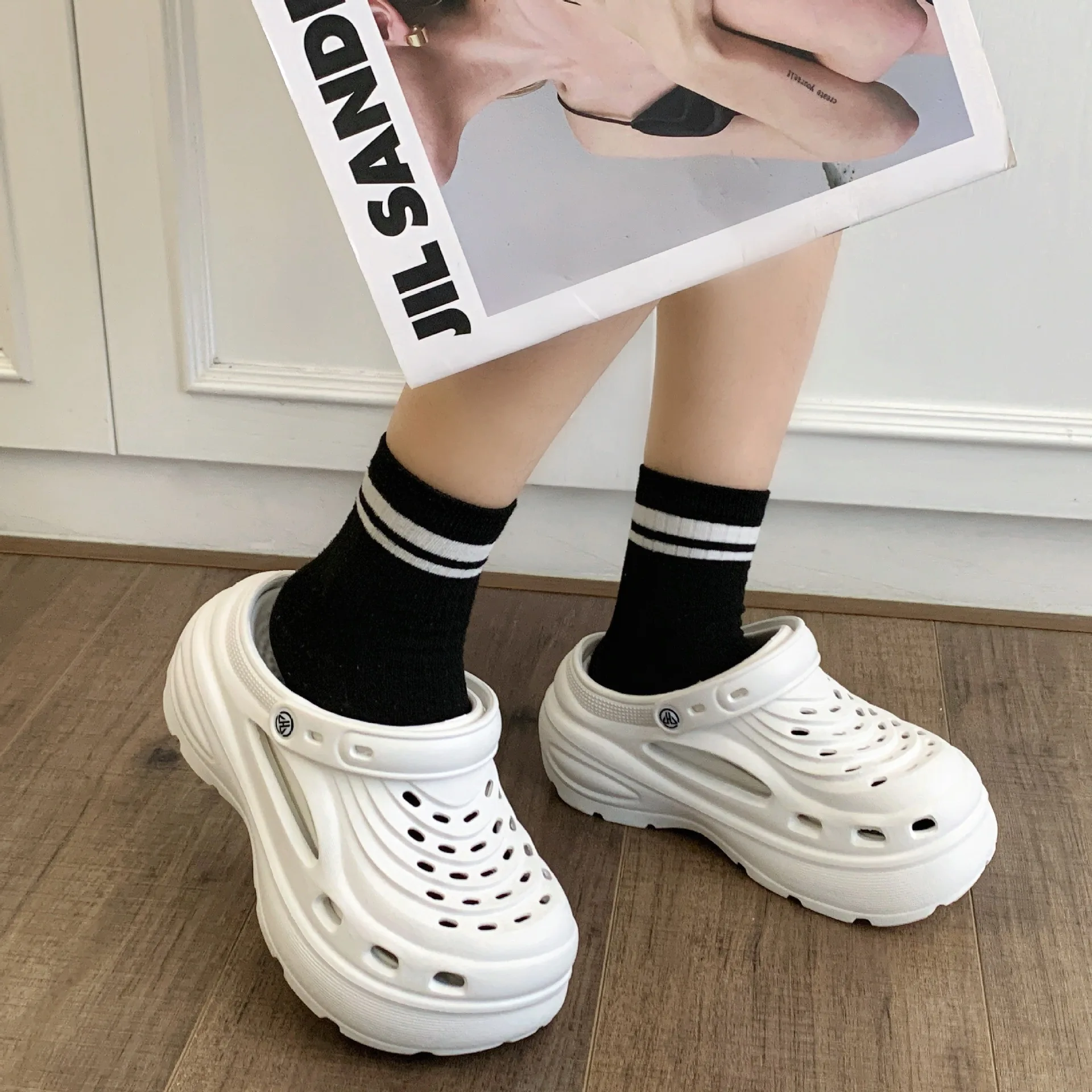 Sandalias de plataforma impermeables tipo zueco para verano - imagen 5