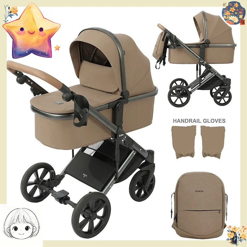Kidilo F2X cochecito de bebé con capazo extraíble y reclinable - imagen 2