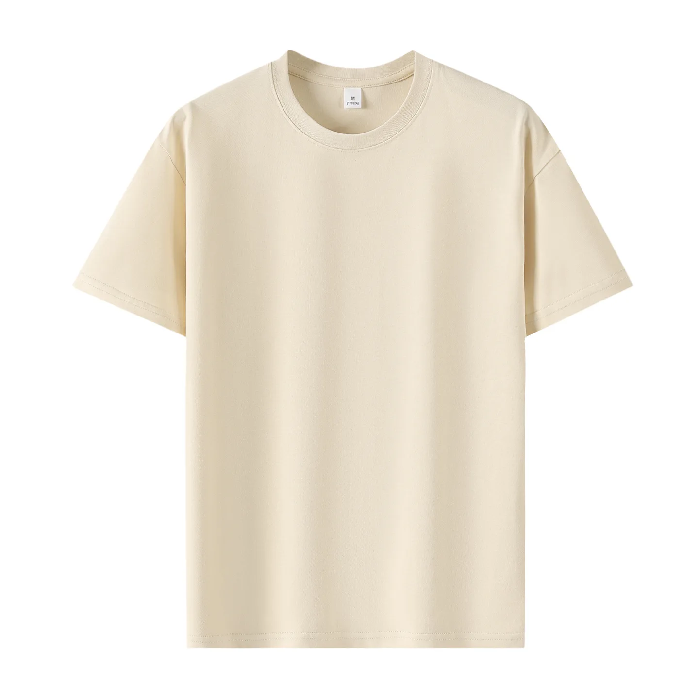 Camiseta blanca básica de algodón con manga corta para mujer
