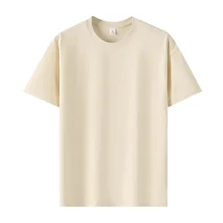 Camiseta blanca básica de algodón con manga corta para mujer