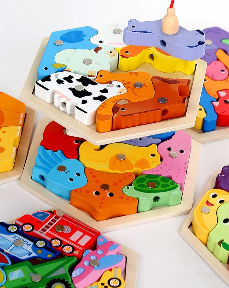 Detalle de las piezas del juego de pesca