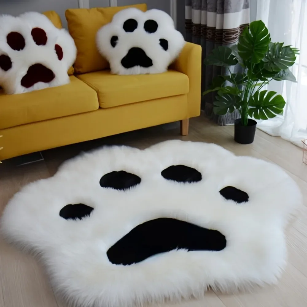 Alfombra pata de gato de felpa larga y suave para el hogar