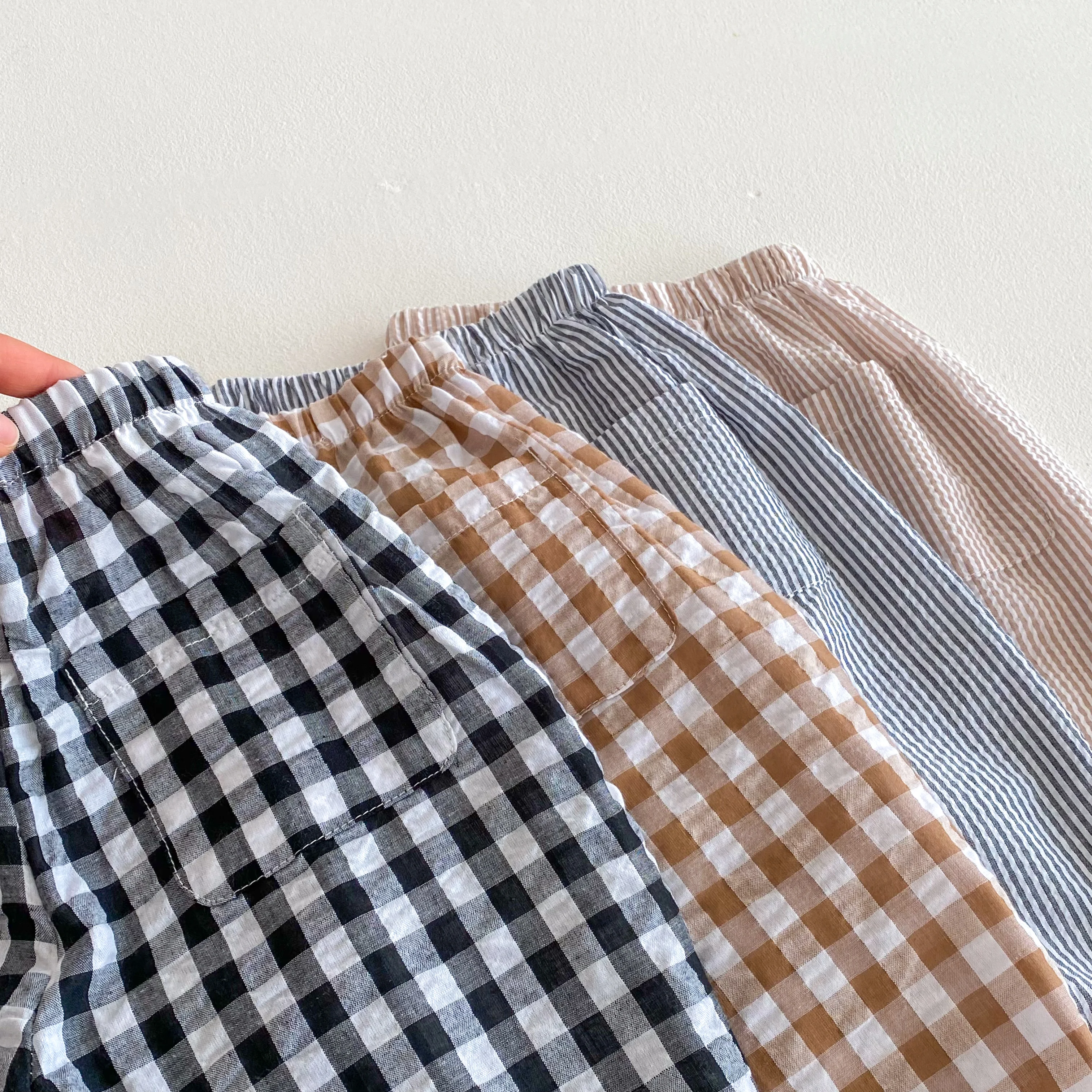 Pantalones antimosquitos bombachos a rayas con bolsillo infantil - imagen 4