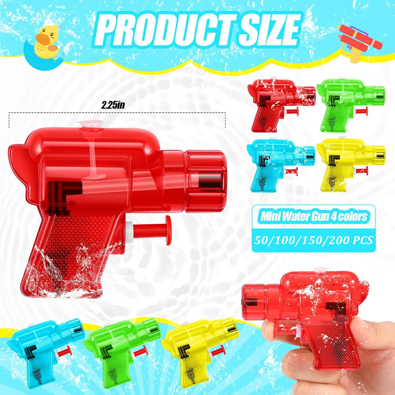 Pistola de agua pequeña para niños y niñas – Colores divertidos - imagen 5