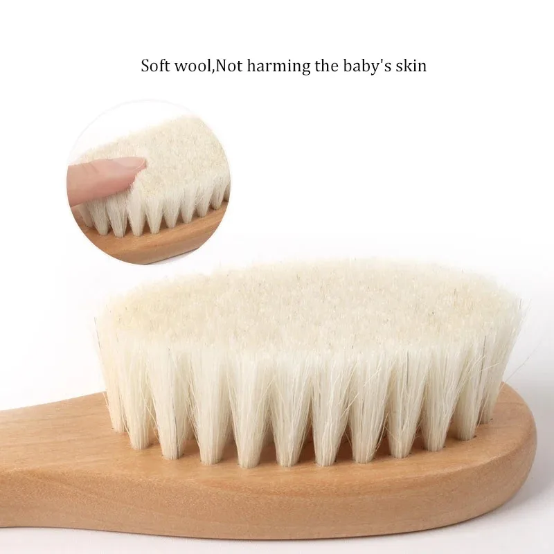 Set cepillo y peine de madera para bebé recién nacido, baño - imagen 4