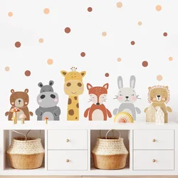 Vinilos pared jirafa oso decoración guardería infantil moderna