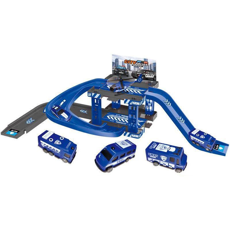 Pista de garaje infantil con rampas y coches – Varios niveles - imagen 4
