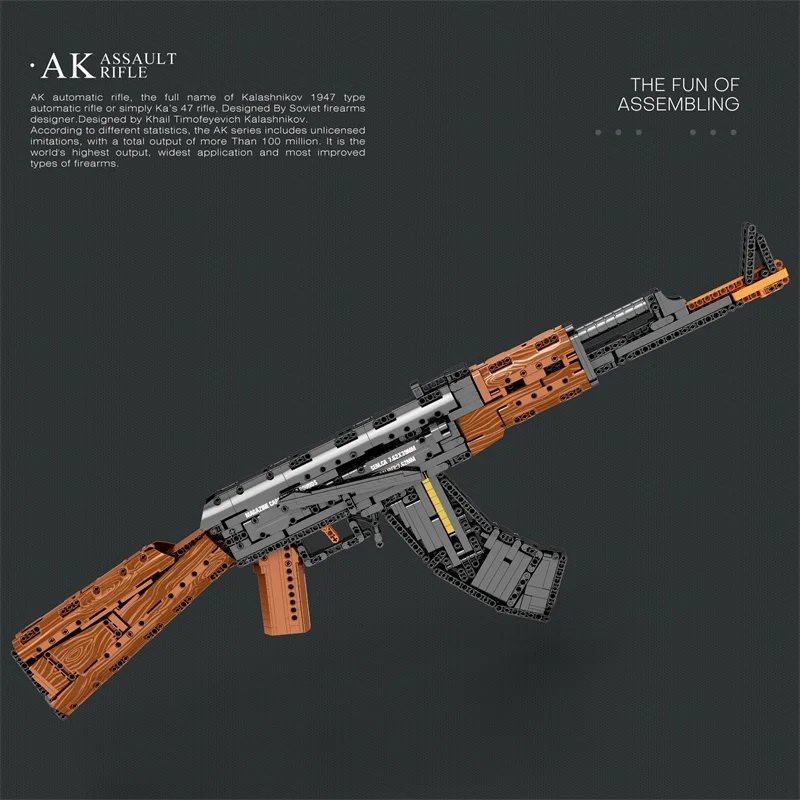 Bloques de construcción rifle AK47 para niños – Juguete militar DIY - imagen 4