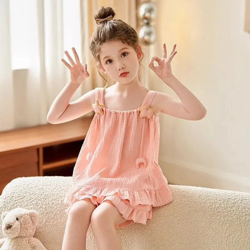 Conjunto pijama verano niñas algodón – Ropa dormir manga corta - imagen 3