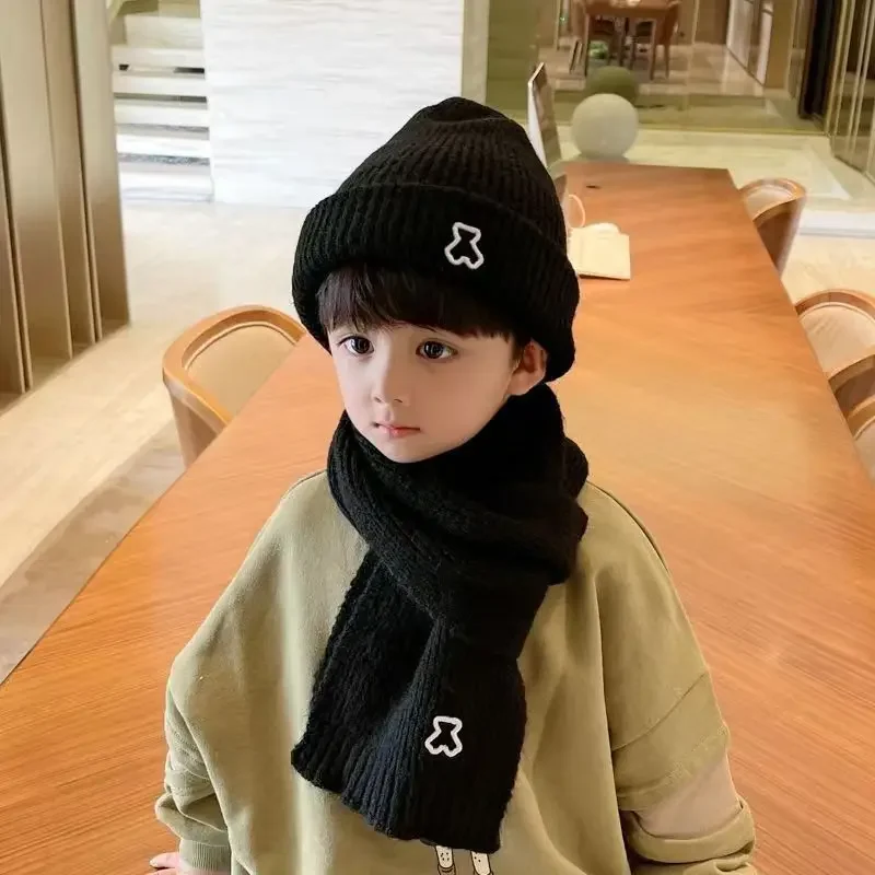 Gorro y bufanda infantil de punto suave para invierno - imagen 5