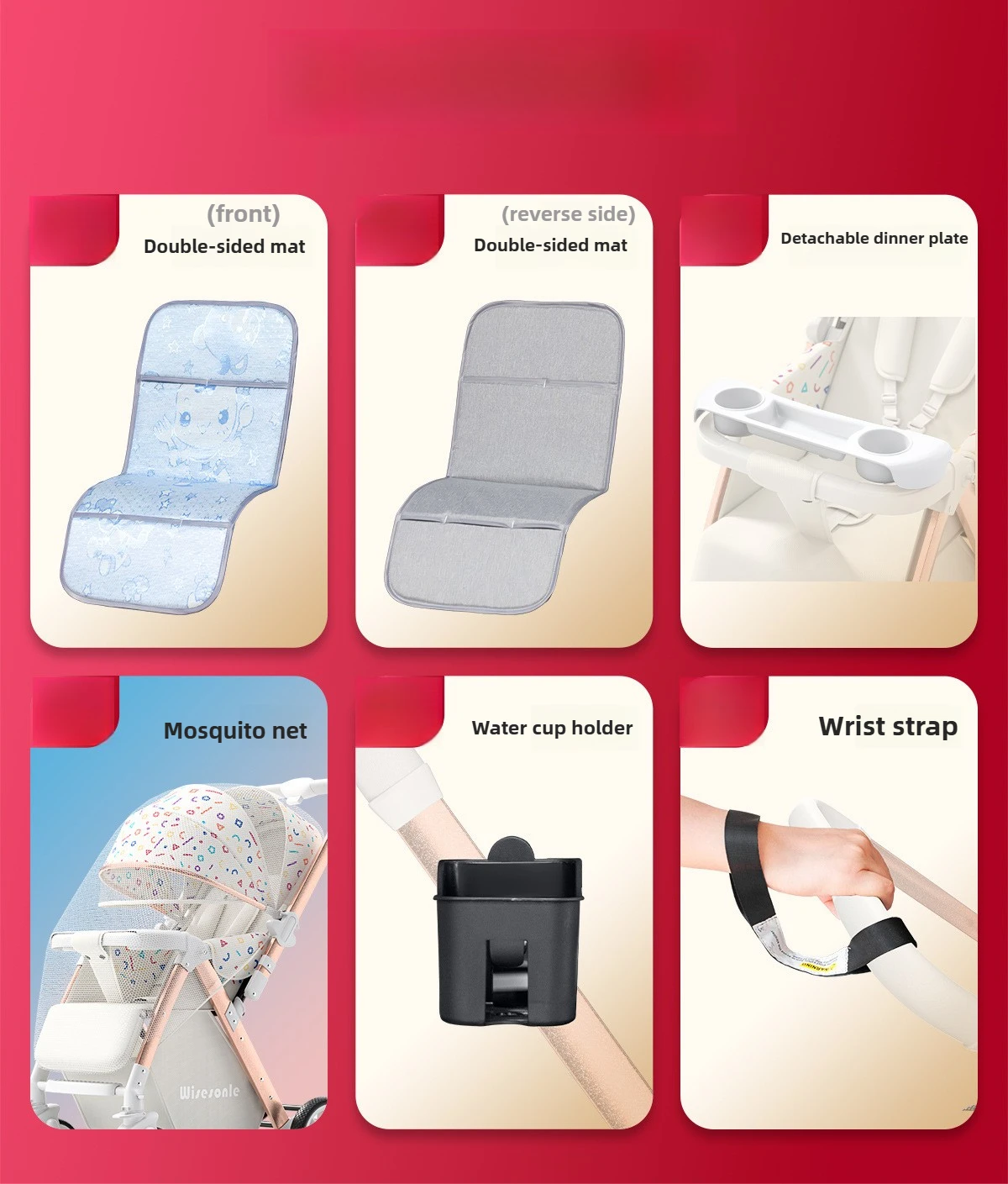 Cochecito plegable con varilla bidireccional