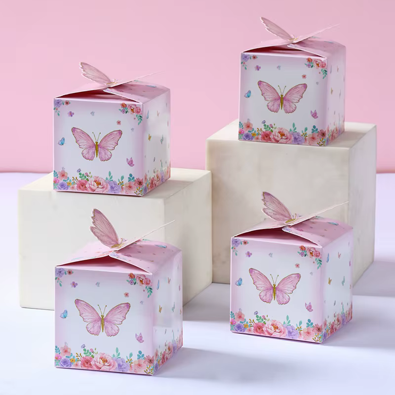 Cajas dulces mariposa y bolsas regalo para Baby Shower