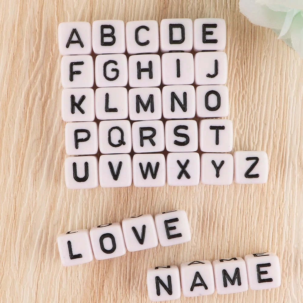 Cuentas acrílicas cuadradas A-Z 10x10 mm - para joyería casera - imagen 4