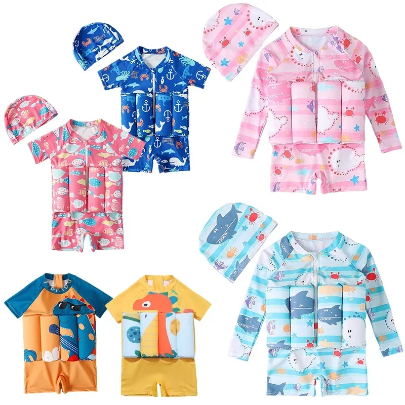 Traje de baño flotante para niño con dibujos animados
