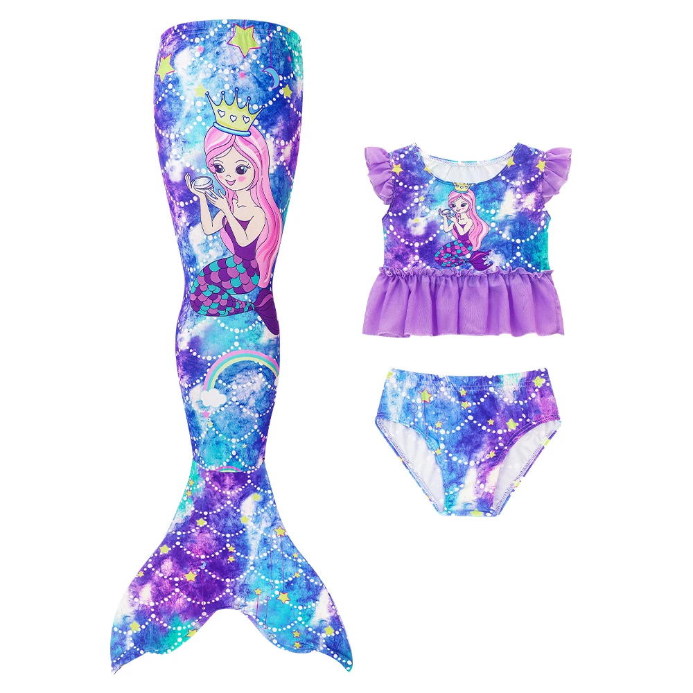 Traje de baño de sirena para niñas con cola de fantasía - imagen 2